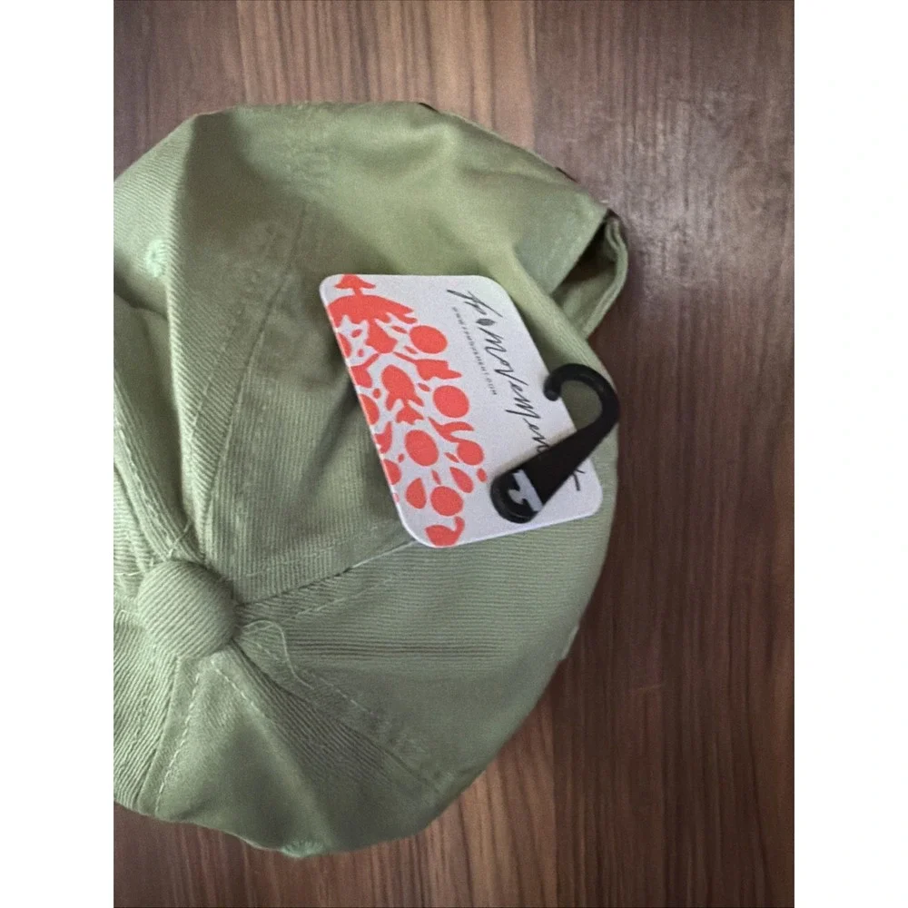 NWT New Free People FP Movement Out Of Bounds Green Baseball Logo Hat Cap